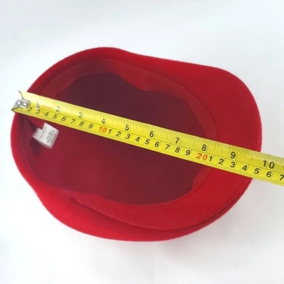 Mantles Unisex Red 100% Wool Cap Hat One Size - Picture 9 of 9